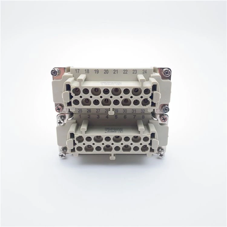 Connecteur d'alimentation robuste rectangulaire femelle 32 broches