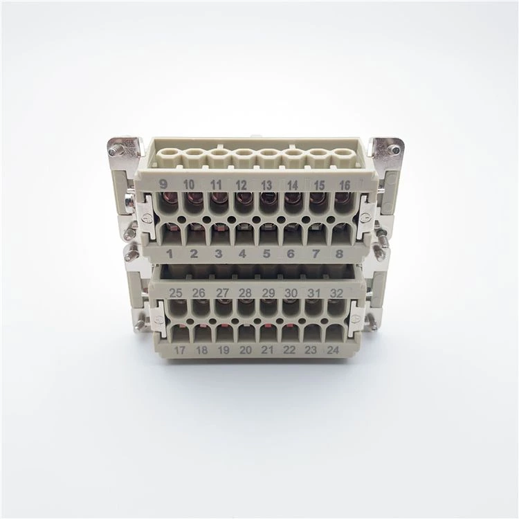 Connecteur d'alimentation robuste rectangulaire femelle 32 broches