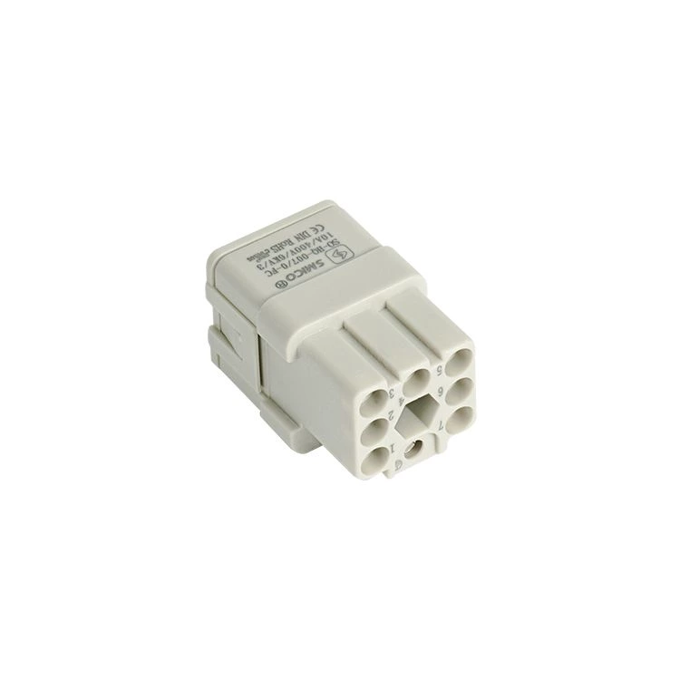 Connecteurs multipolaires compacts à 7 broches de la série HQ avec contacts plaqués argent