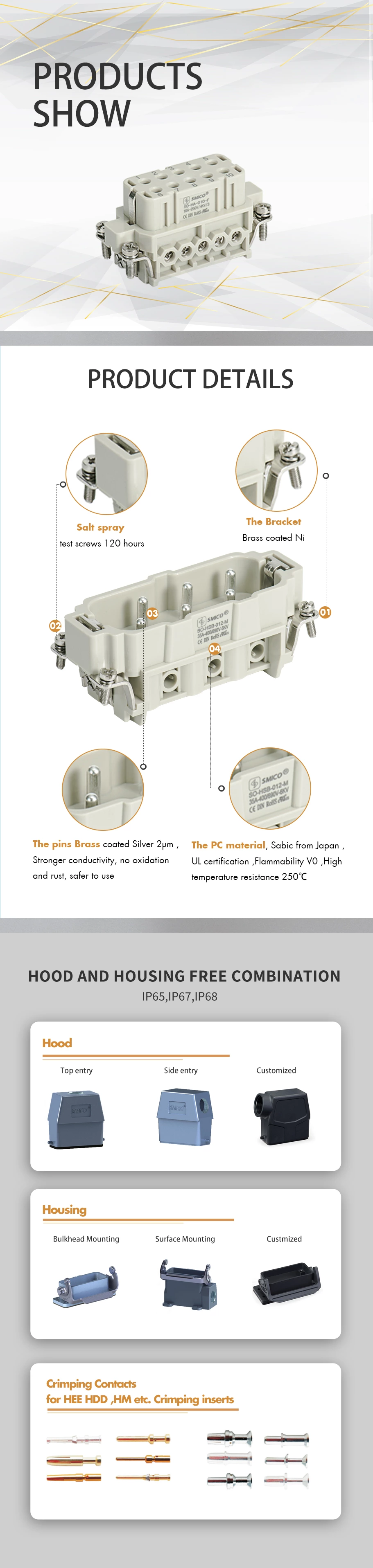Connecteurs d'alimentation et de signal robustes à 10 broches