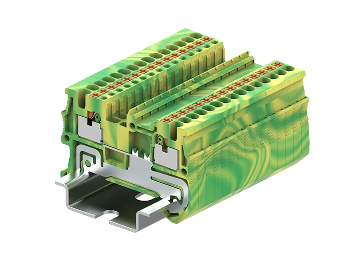 Borne de rail de guidage à ressort enfichable PT1.5-2-PE