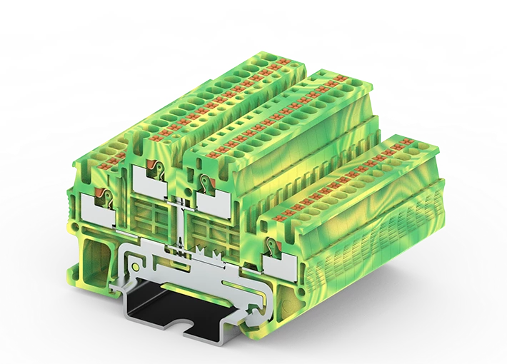Borne de rail de guidage à ressort enfichable PTD1.5-2-PE