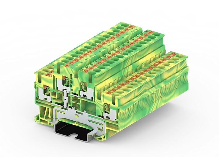 Borne de rail de guidage à ressort enfichable PTD2.5-2-PE
