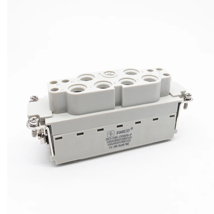 Connecteur robuste Aviation Plug série HK 6 broches 100 A et 6 broches 16 A femelles