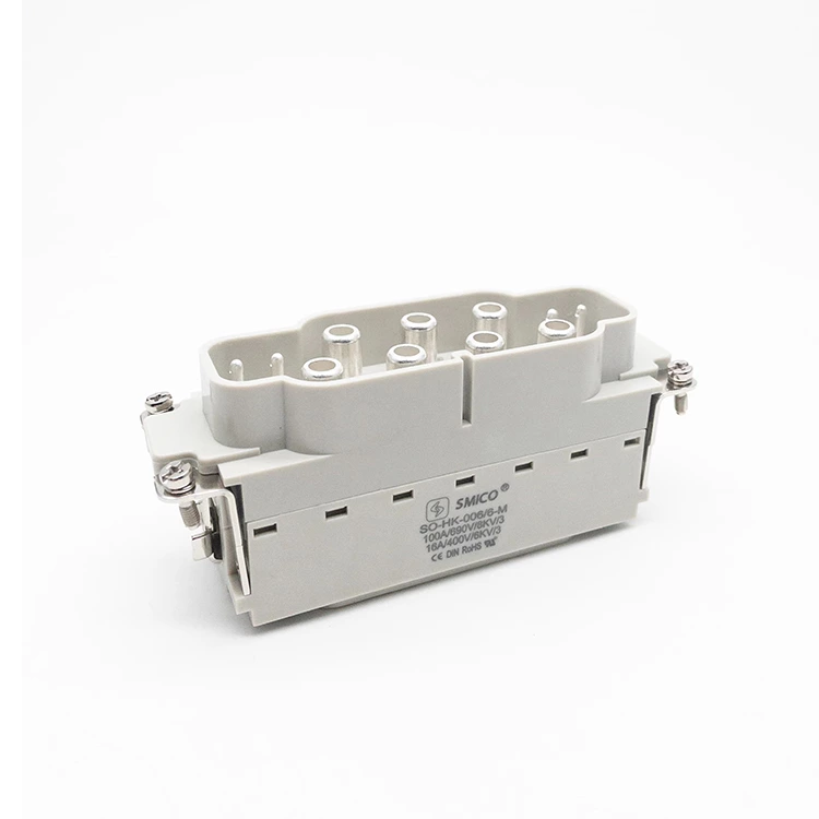 Connecteur robuste Aviation Plug série HK 6 broches 100 A et 6 broches 16 A mâles inserts 09380122651