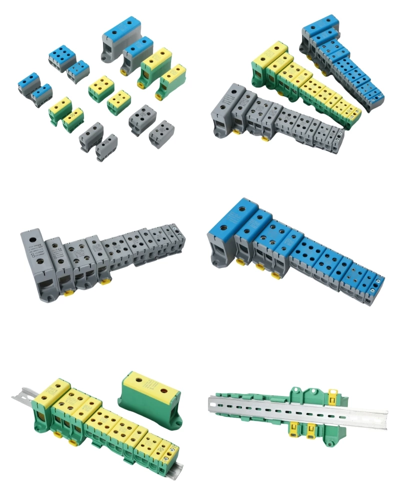 Borniers de connexion à vis pour barre omnibus électrique en aluminium pour rail DIN SOT5-50-3, 3 x 50 mm²