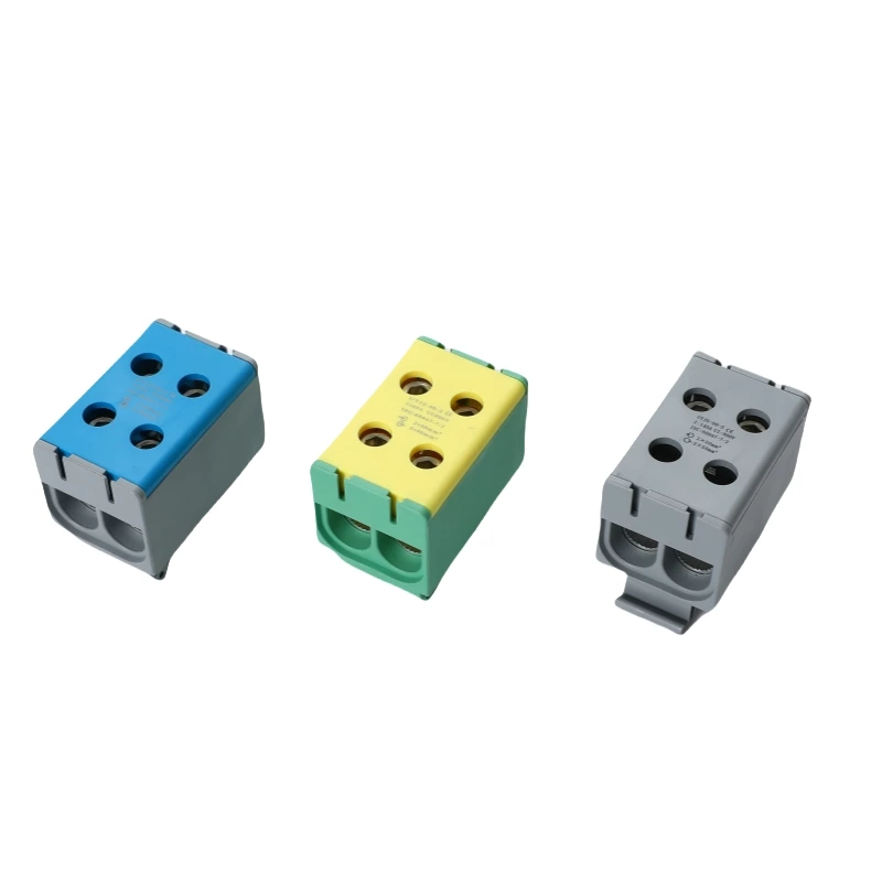 Borniers de distribution industriels en aluminium, connecteurs de fils, type de filetage SOT5-50-2 pour connecteur Al/Cu 2 x 50 mm²