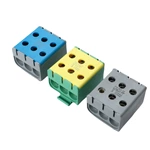 Borniers de connexion à vis pour barre omnibus électrique en aluminium pour rail DIN SOT5-50-3, 3 x 50 mm²
