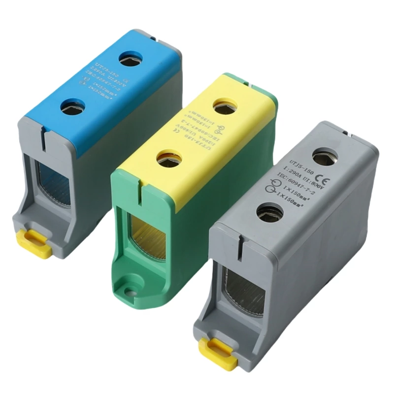 Borniers de connexion à vis pour rail DIN en aluminium pour distribution d'énergie de grande taille SOT5-150, 150 mm²
