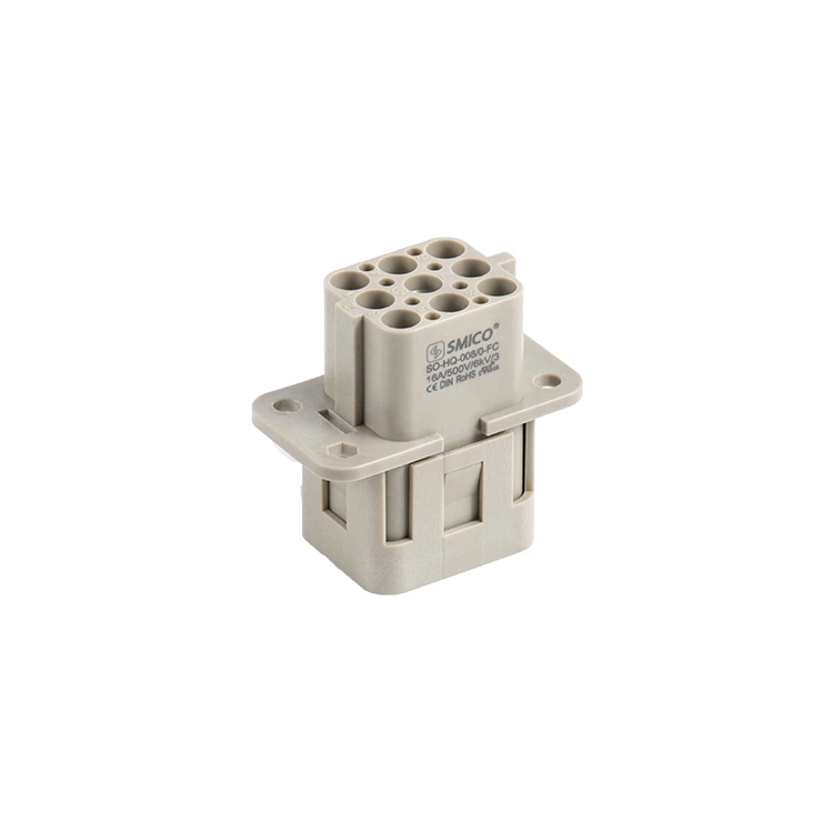Connecteur rectangulaire série HQ 16A HQ-008/0-FC, connecteurs robustes 8 broches 09120083101