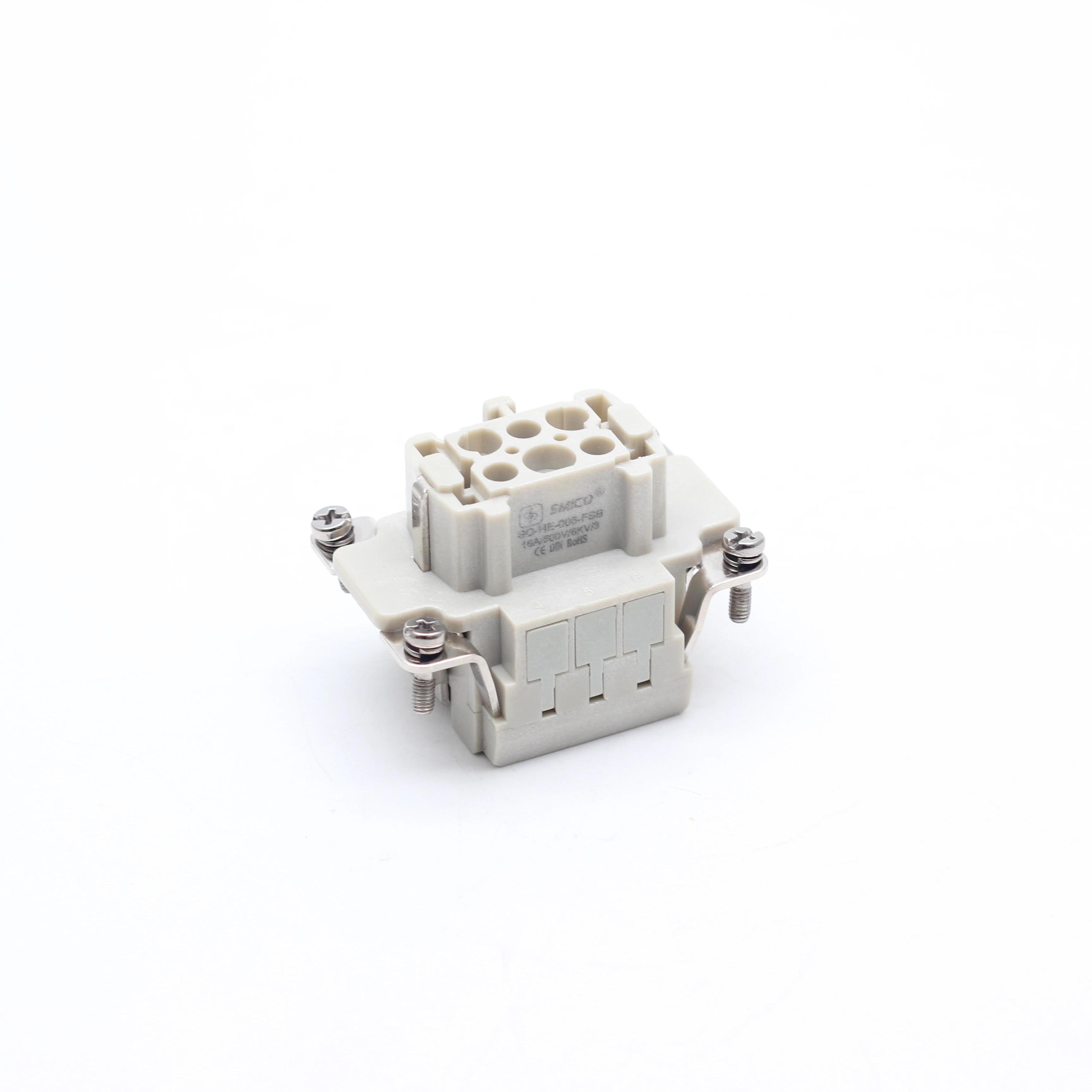 Connecteur robuste 6 broches 16 A femelle Borne à ressort HE-006-FSB Connecteur rectangulaire