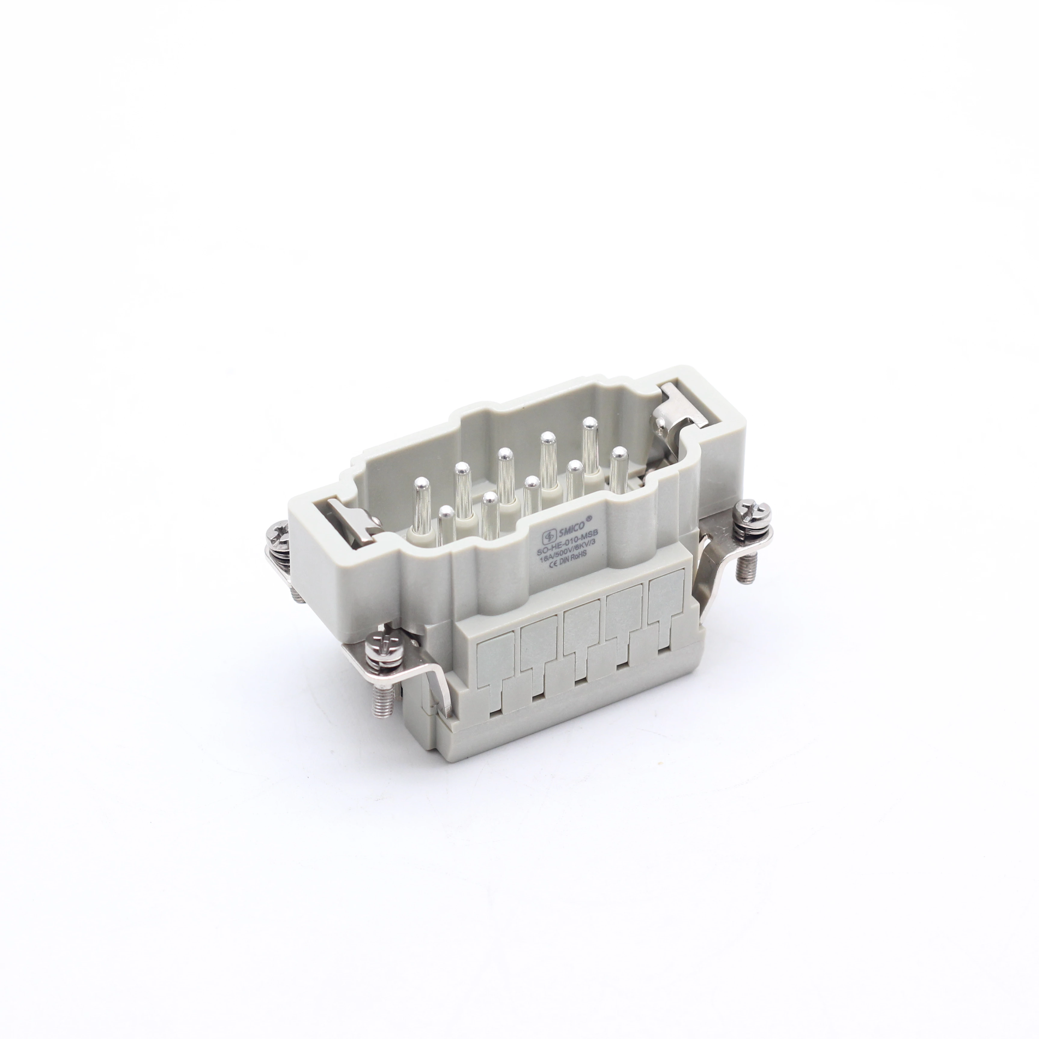 Connecteur robuste 16 A 500 V 10 broches mâle à ressort HE-010-MSB